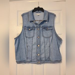 Distressed Denim Vest